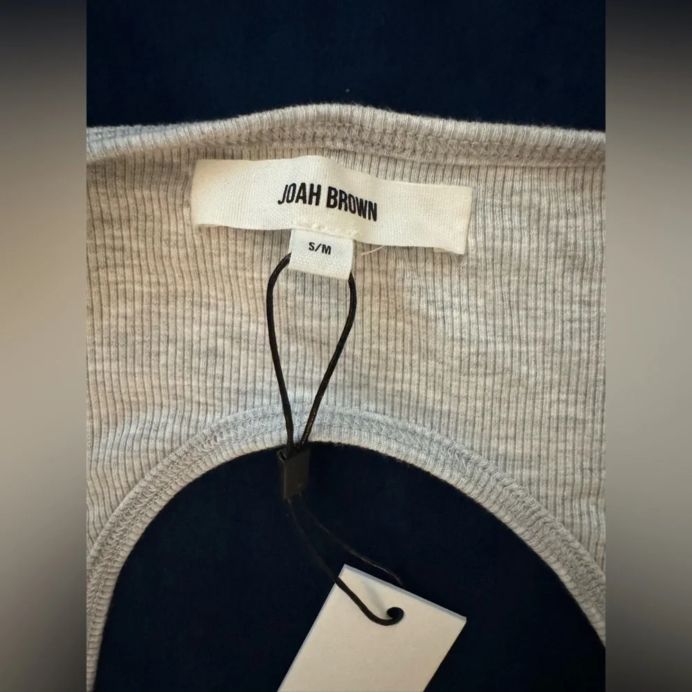 Joah Brown Open Back Dress Pearl Grey Rib S/M – New With Tags - Picture 8 of 8